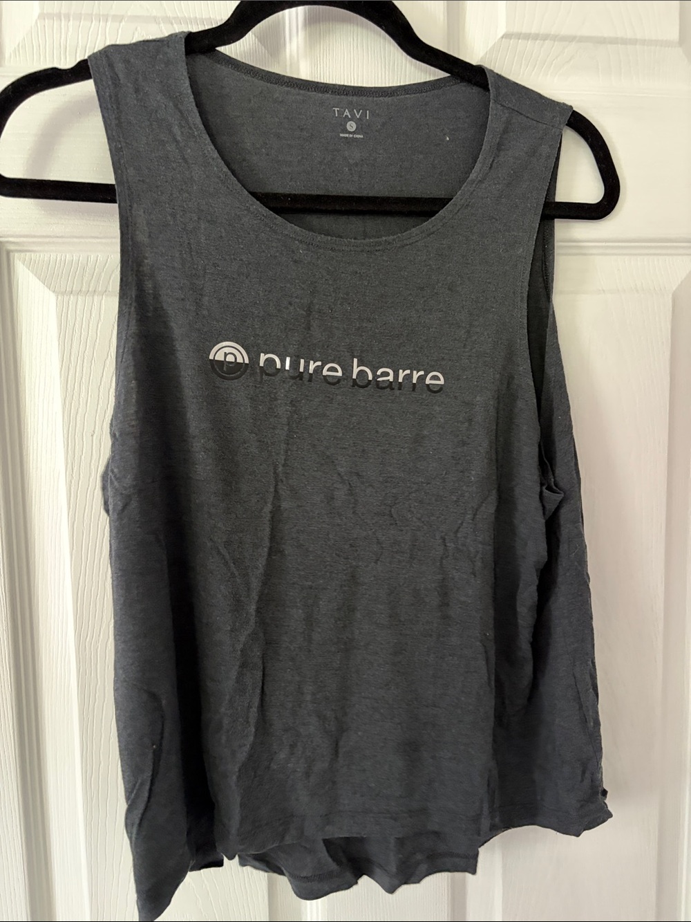 Tavi Pure Barre Charcoal Gray Muscle Tank